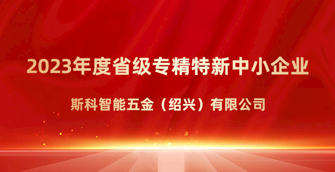 喜報！斯科榮獲浙江省“專(zhuān)精特新”企業(yè)稱(chēng)號